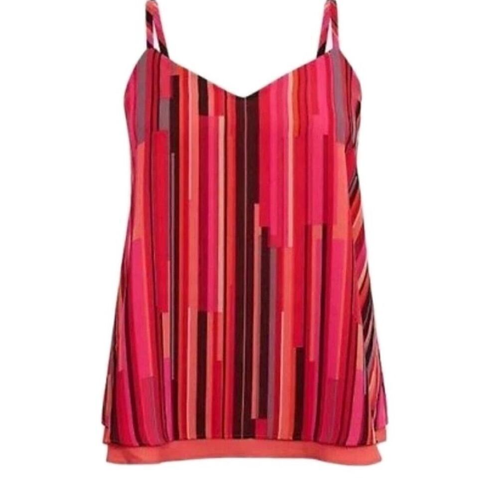 Torrid Womens Cami Top Size 4 Multicolor Striped VNeck Sleeveless Blouse Summer